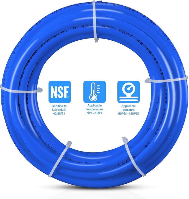 HAO CHEN 25FT 3/8 Inch O.D.RO Water Tubing,NSF Certified Water Line for RO(Reverse Osmosis) Water Purifier Filter System,BPA free Flexible Tubing(blue) - Image 2